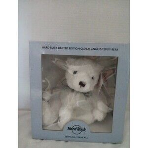 Hard Rock Cafe 2007 Global Angels Charity White Teddy Bear with Wings in Box